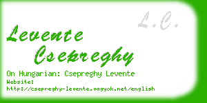 levente csepreghy business card